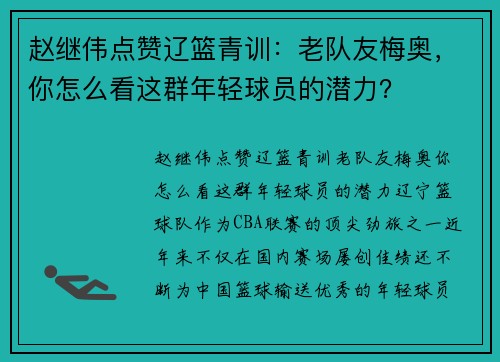 赵继伟点赞辽篮青训：老队友梅奥，你怎么看这群年轻球员的潜力？